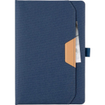 Cuaderno de plástico reciclado y piel sintética A5 con hojas a rayas cuarta vista