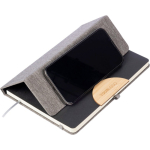 Libreta de RPET y bambú con soporte para móvil A5 hojas a rayas segunda vista