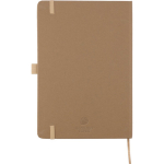 Cuaderno de tapa de cartón reciclado A5 con hojas a rayas color marrón primera vista
