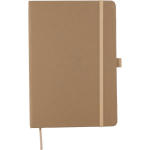 Cuaderno de tapa de cartón reciclado A5 con hojas a rayas color marrón segunda vista