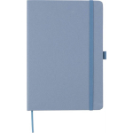 Cuaderno de tapa de cartón reciclado A5 con hojas a rayas color azul segunda vista