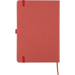 Cuaderno de tapa de cartón reciclado A5 con hojas a rayas color rojo segunda vista