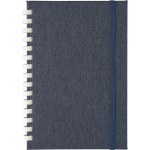Libreta de plástico reciclado con cierre elástico A5 y hojas a rayas color azul primera vista