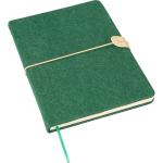 Libreta de fieltro reciclado con cierre de polipiel A5 y hojas a rayas segunda vista
