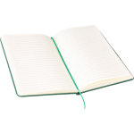 Libreta de fieltro reciclado con cierre de polipiel A5 y hojas a rayas cuarta vista