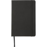 Libreta de piel sintética con cierre elástico A5 y hojas a cuadros color negro primera vista