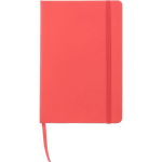 Libreta de piel sintética con cierre elástico A5 y hojas a cuadros color rojo primera vista