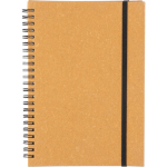 Cuaderno de piel sintética reciclada A5 con hojas a rayas color marrón primera vista