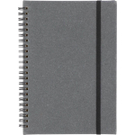 Cuaderno de piel sintética reciclada A5 con hojas a rayas color negro primera vista