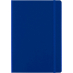 Libreta de cartón con cierre elástico A5 y hojas a rayas color azul primera vista