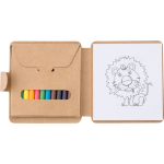 Set de colorear de cartón con lápices de colores y dibujos infantiles tercera vista