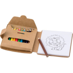 Set de colorear de cartón con lápices de colores y dibujos infantiles cuarta vista