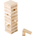 Juego de habilidad con bloques de madera de pino FSC en bolsa algodón primera vista