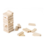 Juego de habilidad con bloques de madera de pino FSC en bolsa algodón quinta vista