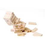Juego de habilidad con bloques de madera de pino FSC en bolsa algodón sexta vista