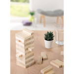 Juego de habilidad con bloques de madera de pino FSC en bolsa algodón novena vista