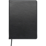 Libreta de polipiel reciclada con marcapáginas A5 y hojas a rayas color negro primera vista