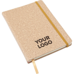 Libreta cuero sintético con aspecto de corcho A5 y hojas a rayas segunda vista