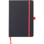 Libreta de piel sintética reciclada cierre de goma A5 hojas a rayas color rojo primera vista