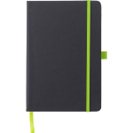 Libreta de piel sintética reciclada cierre de goma A5 hojas a rayas color verde claro primera vista