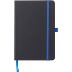 Libreta de piel sintética reciclada cierre de goma A5 hojas a rayas color azul ultramarino primera vista