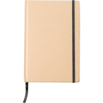 Libreta de cartón reciclado con cierre de goma A5 hojas a rayas color negro primera vista