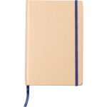 Libreta de cartón reciclado con cierre de goma A5 hojas a rayas color azul primera vista
