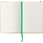 Libreta de cartón reciclado con cierre de goma A5 hojas a rayas tercera vista