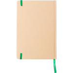 Libreta de cartón reciclado con cierre de goma A5 hojas a rayas sexta vista