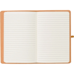 Libreta de kraft lavado con diseño flexible A5 y hojas a rayas cuarta vista
