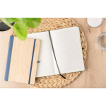 Libreta de bambú y PU con cierre elástico A5 y hojas a rayas segunda vista