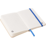 Libreta de cartón reciclado con marca páginas A6 y hojas a rayas segunda vista