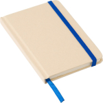 Libreta de cartón reciclado con marca páginas A6 y hojas a rayas tercera vista