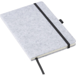 Libreta de fieltro reciclado con cierre elástico A5 hojas a rayas primera vista
