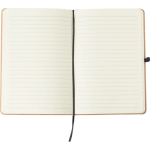 Libreta de piel sintética reciclada con marcapáginas A5 hojas a rayas cuarta vista