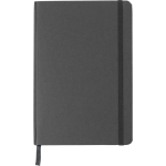 Libreta de cartón reciclado con marcapáginas A5 hojas a rayas color negro primera vista