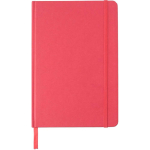 Libreta de cartón reciclado con marcapáginas A5 hojas a rayas color rojo primera vista