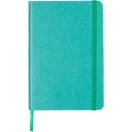 Libreta de cartón reciclado con marcapáginas A5 hojas a rayas color verde primera vista