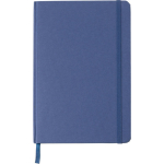 Libreta de cartón reciclado con marcapáginas A5 hojas a rayas color azul ultramarino primera vista
