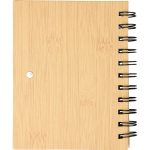 Libreta de bambú con notas adhesivas, bolígrafo y hojas a rayas segunda vista