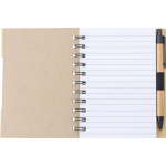 Libreta de bambú con notas adhesivas, bolígrafo y hojas a rayas cuarta vista
