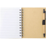 Libreta de bambú con notas adhesivas, bolígrafo y hojas a rayas octava vista
