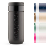 Vaso termo de acero inoxidable con mecanismo antigoteo Dopper 400ml color negro primera vista