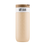 Vaso termo de acero inoxidable con mecanismo antigoteo Dopper 400ml color marrón claro vista de impresión