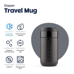 Vaso termo de viaje de acero inoxidable con tapa abatible Dopper 300ml color negro quinta vista