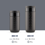 Vaso termo de viaje de acero inoxidable con tapa abatible Dopper 300ml color negro sexta vista