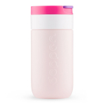 Vaso termo de viaje de acero inoxidable con tapa abatible Dopper 300ml color rosa cuarta vista