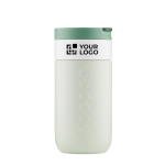 Vaso termo de viaje de acero inoxidable con tapa abatible Dopper 300ml color verde bosque vista de impresión