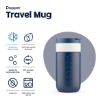 Vaso termo de viaje de acero inoxidable con tapa abatible Dopper 300ml color azul marino cuarta vista