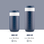 Vaso termo de viaje de acero inoxidable con tapa abatible Dopper 300ml color azul marino quinta vista